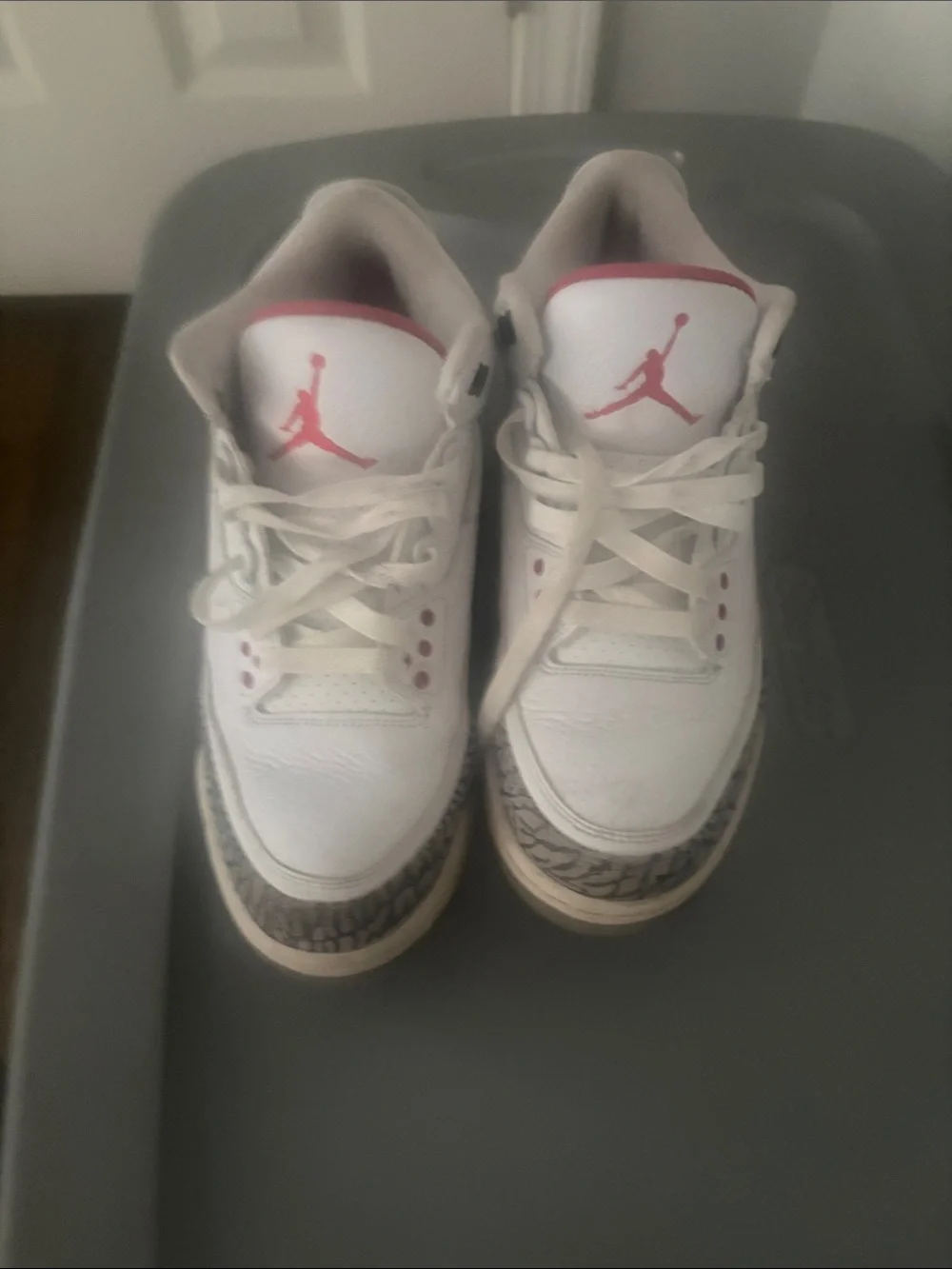Nike Kids White and Pink Jordan Retro Sneakers